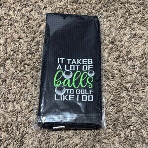 Black Golf Towel with Humorous Text